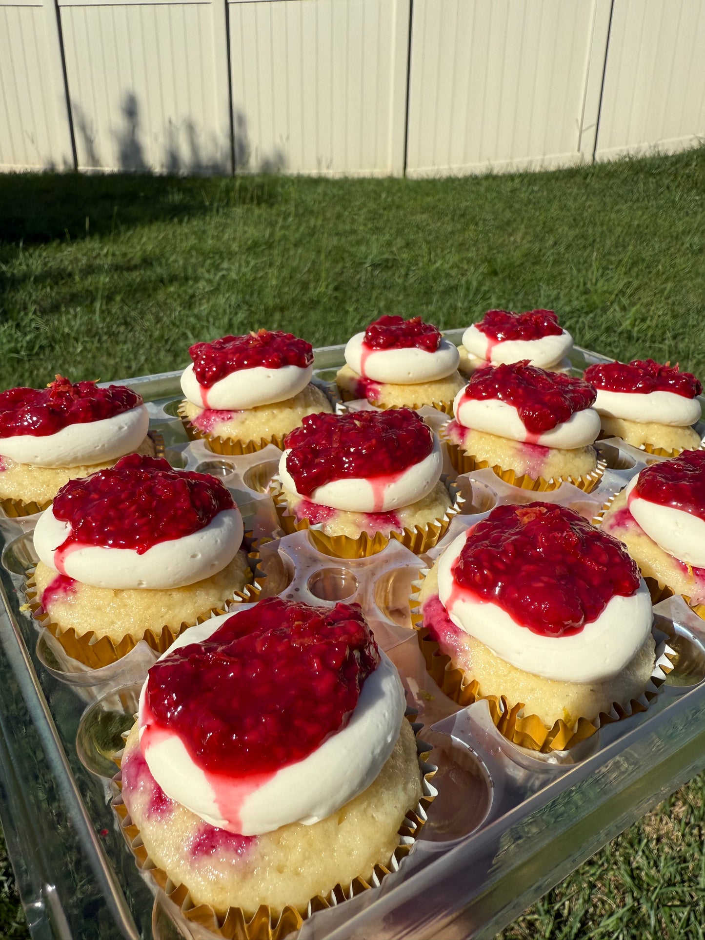 Vanilla Lemon Raspberry Cupcakes